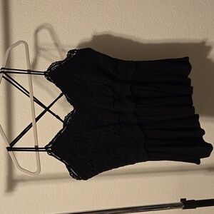 Maurices Black Knit Top With Lace Details